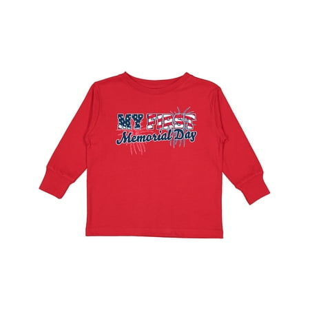 

Inktastic My First Memorial Day Grunge with Fireworks Boys or Girls Long Sleeve Toddler T-Shirt