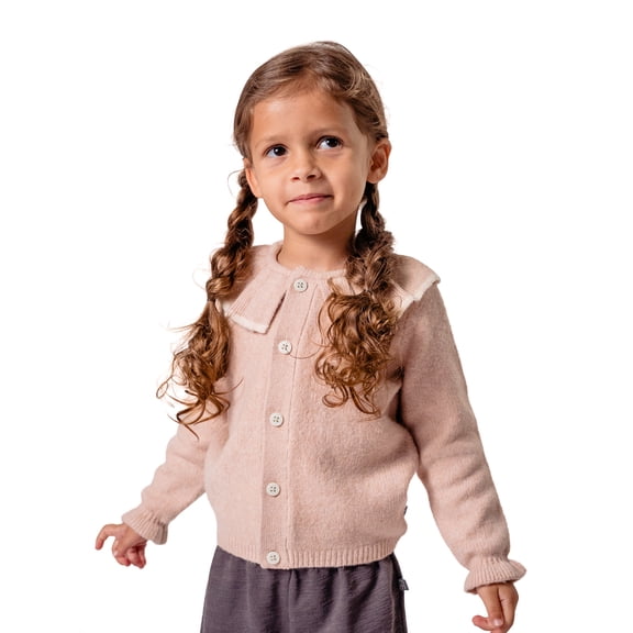 Modern Moments by Gerber Toddler Girl Cardigan with Tipped Rib Collar, Sizes 12 Months - 5T