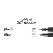 Uniball 207 Needle Retractable Gel Pens, Medium Point (0.7mm), Black Ink, 12 Count