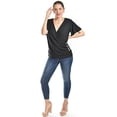 thumbnail image 4 of Blusa cruzada con botones Roman Fashion /Juvenil, 8074 (Negro) negro M, 4 of 4