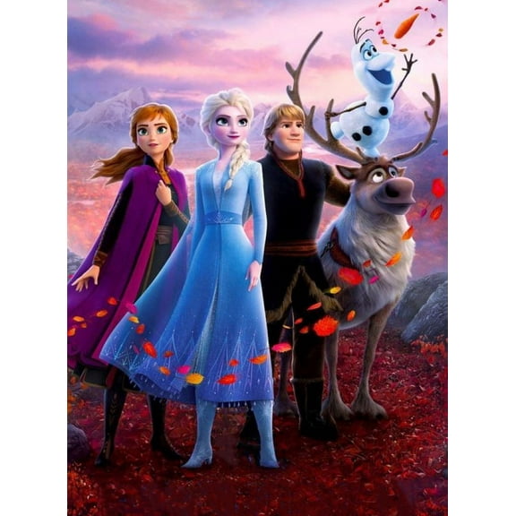 5D Diamond Painting Kits for Adults - Frozen Diamond Art Kits for Adults Kids Beginner,DIY Elsa and Anna Full Drill Diamond Dots Rhinestone Diamond Arts Kits for Home Wall Decor Gifts 12x16inch