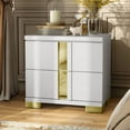 thumbnail image 5 of Furniture of America Chora Adult Modern 2-Drawer Nightstand, White and Gold, 5 of 8