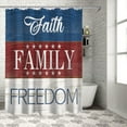 thumbnail image 5 of jiliu 4th of July Shower Curtain USA Flag Blue Red White Patriotic Shower Curtains for Bathroom Decor Independence Day Freedom Farmhouse Wood Grain Bath Curtains Sets with Hooks Waterproof 72" x 72", 5 of 6