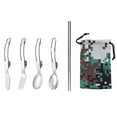 thumbnail image 3 of LJNYFDC Folding Cutlery Set Portable Camping Tableware Easy to Carry Stainless Steel Outdoor Picnic Portable Folding Cutlery with Storage Daily Use Picnic 1 Set, 3 of 7