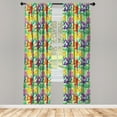 thumbnail image 3 of Ambesonne Yoga Curtains, Colorful Poses Eastern Asia, Pair of 28"x84", Multicolor, 3 of 5