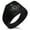 Black, variant on Stainless Steel Freemasons Masonic Compass Needle Stripe Pattern Biker Style Polished Ring