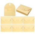 thumbnail image 1 of Uxcell Mini Envelopes, 25 Pack Greeting Card Envelopes with Heart Clasp Tiny Items Storage, Light Yellow 4" x 2.8", 1 of 7