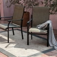 thumbnail image 3 of Sour Citrus Patio Dining Chairs, Textilene Fabric Iron Indoor/Outdoor Dining Chairs Patio Dining Set of 2 for Lawn, Poolside, Garden, Backyard, Brown, 3 of 6