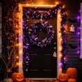 thumbnail image 5 of Halloween Tinsels Garland, Halloween Decorations Indoor Outdoor Fall Home Decor Accents, Black Purple Silvery Foil with Bats for Mantel, Staircase, Door, 5 of 6