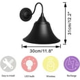 thumbnail image 2 of FSLiving Battery Operated Wall Sconce Rechargeable Battery Run Low-Volt Safe LED Remote Control Cordless Black Metal Wall Sconce Retro Design Wall Light for Corridor Dorm Bulb Included-2 Packs, 2 of 5