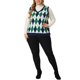 thumbnail image 2 of GRACE & GRANDEUR Suéter sin mangas de punto con cuello en V para mujeres de talla grande 1X Verde, 2 of 6
