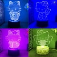 thumbnail image 3 of Figura de Hello Kitty de Anime, de 16 colores 3D luz nocturna, lámpara de mesita de noche USB, luz de dormitorio remota Kawaii, regalos de cumpleaños para niños, 3 of 4