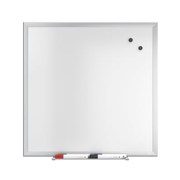 Universal Magnetic Dry Erase Board - 24 X 18 Inches, White Steel With Aluminum Frame, Horizontal Or Vertical Mount
