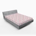 thumbnail image 2 of Ambesonne Nordic Fitted Sheet, Scandinavian Floral Abstract, King Size, Pastel Pink and Pale Grey, 2 of 5