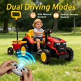 thumbnail image 4 of iRerts 12V Ride on Tractor with Detachable Garden Cart, Kids Ride on Toys with Remote Control, Bluetooth, Music, Radio, Battery Powered Electric Cars Tractor for Kids Boys Girls, Red, 4 of 9