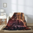 thumbnail image 5 of Throw Blanket for Couch Sofa and Bed, Autumn Bobcat Glowing Leaves Super Soft Plush Throw Blanket, Fuzzy Cuteness Comfy Warm Washable Flannel Blanket & Throws for All Season 80"x60", 5 of 7