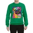 thumbnail image 3 of Funny Neon Pug | Dean Russo Art Animal Lover Unisex Crewneck Sweatshirt, Kelly, XX-Large, 3 of 6