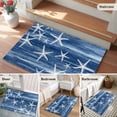 thumbnail image 5 of Rectangle Area Rugs 2 x 3 Ft, Navy Blue Coastal Non-Slip Residential Carpet, Summer Ocean Waves Ombre Sea Starfish Indoor Crawling Mats Runner Rugs for Living Room/Dining Room/Bedroom, 5 of 9