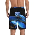 thumbnail image 3 of Naloa Blue Viper Snake Men's Short Pajama Pants, Lounge Comfort Shorts with Elasticized Waistband and Side Pockets - X-Large, 3 of 9