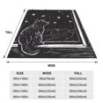 thumbnail image 3 of Fotbe Star Gazing Cat Illustration Manta de Franela Acolchonada con Estampado, Súper Suave y Esponjosa, Extra Grande para Sofá, Cama, Uso Todo el Año-60"x50", 3 of 7