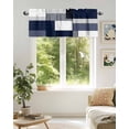 thumbnail image 6 of Blue Grey Patchwork Valances for Windows Abstract Geometric Art Valance Rod Pocket Light Filtering Short Window Treatments Curtains for Kitchen Bathroom Living Room Bedroom, 1 Panel, 42 x 18 Inch, 6 of 7