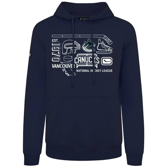 Men's Levelwear  Navy Vancouver Canucks Podium Campaign Pullover Hoodie