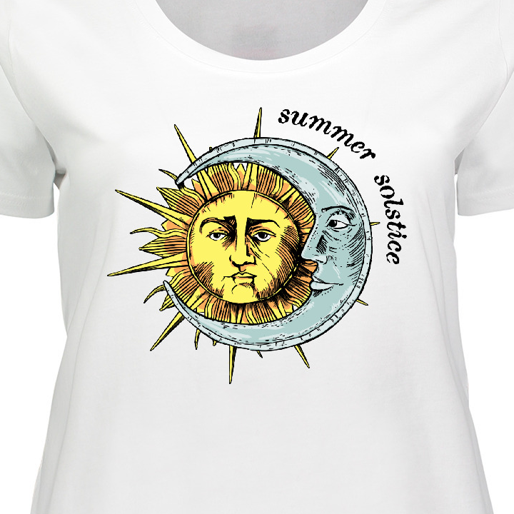 Inktastic Summer Solstice Sun and Moon Women's Plus Size T-Shirt - image 3 of 4