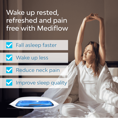 Mediflow Memory Foam Water Pillow - Adjustable Pillow for Neck Pain Relief, Pillow for Side, Back, and Stomach Sleepers, The Original Inventor of The Water Pillow, Memory Foam Bed Pillow (1 Pillow)