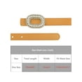thumbnail image 4 of INSPIRE CHIC Women's Faux Leather Thin Belt Ladies Belt with Pearl Rhinestone Buckle for Jeans Pants 103x1.8cm/40.6x0.7" Orange, 4 of 6