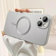 thumbnail image 3 of Magnetic case for iPhone 13 Mini Phone Case for Women, Matte Luxury Soft Metallic Luster Design with Camera Lens Protector, Compatible with Magsafe Case for iPhone 13 Mini 5.4"-Silver, 3 of 14