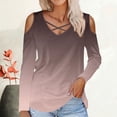 thumbnail image 2 of Dressy Tops for Women Fall Fall Savings Clearance Print Off Shoulder Fashion Long Sleeve Sweatshirts, 2 of 4