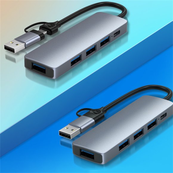 VONKY 5 in 1 USB Hub Dock Station Data Transferring Tool Connecting Accessory Multiple Ports Dual-plug Converter Tool Equipment