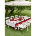 thumbnail image 3 of Outdoor Tablecloth with Umbrella Hole and Zipper, Valentine's Day Rectangle Table Cloth 60x84 Inch Waterproof Tablecloth, Red Love Heart Roses Romantic Wooden Picnic Table Cover for Patio Camping, 3 of 7