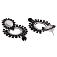 thumbnail image 4 of Efulgenz Indian Oxidized Jewellery Antique Jhumka Jhumki Floral Earrings with Ear Support Chain Hair Accessories for Women, 4 of 5