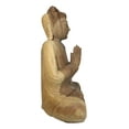 thumbnail image 3 of Acacia Wood Large Meditating Buddha Gautama Amitabha In Prayer Statue 21"H, 3 of 9