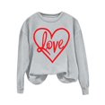 thumbnail image 1 of WEAIXIMIUNG Chandail en Molleton Femme TP Femmes Quotidien Maison Extérieur Entraînement Manches Longues Col Rond T-Shirt Haut Chandail en Molleton Imprimé Blouse de Rue Mode Urbaine, 1 of 7