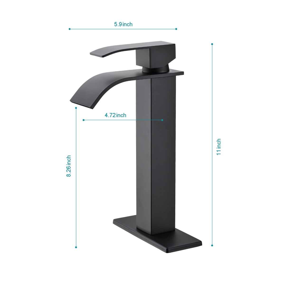 Waterfall Spout Single Handle Bathroom Sink Faucet   Brushed Nickel Finish  Lead-Free Stainless Steel for Modern Vanity