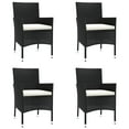 thumbnail image 2 of vidaXL Ensemble Bistro de Jardin 5 Pcs avec Coussins en Rotin Poly Noir, 2 of 5
