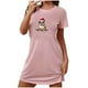 thumbnail image 1 of Camisón corto de talla grande para mujer, camisón de manga corta con estampado en el pecho, camisón corto, 1 of 3