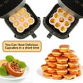 thumbnail image 3 of 2-Pcs Air Fryer Muffin Pan, Reusable Silicone Air Fryer Baking Pan, Non-Stick Mini Cupcake Pan, Silicone Muffin Pan For Baking, Burger Bread Pan, Air Fryer Accessories, 9 Cavities, 3 of 7