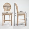 thumbnail image 6 of Noble House Solid Wood Kitchen Bar Stools with Cushion Seat and Rattan Back for Bar Counter, Beige & Natural, Set of 2, 6 of 11