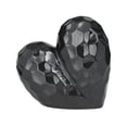 thumbnail image 6 of 8" x 8" Black Porcelain Ceramic Dimensional Angled Origami Inspired Heart Sculpture, by DecMode, 6 of 7