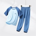 thumbnail image 4 of ATOGUTA Girl Outfit Kids Short Sleeve T-Shirts and Elastic Waist Pants Size 2T-15 Kids Clothing Set Blue, 4 of 7