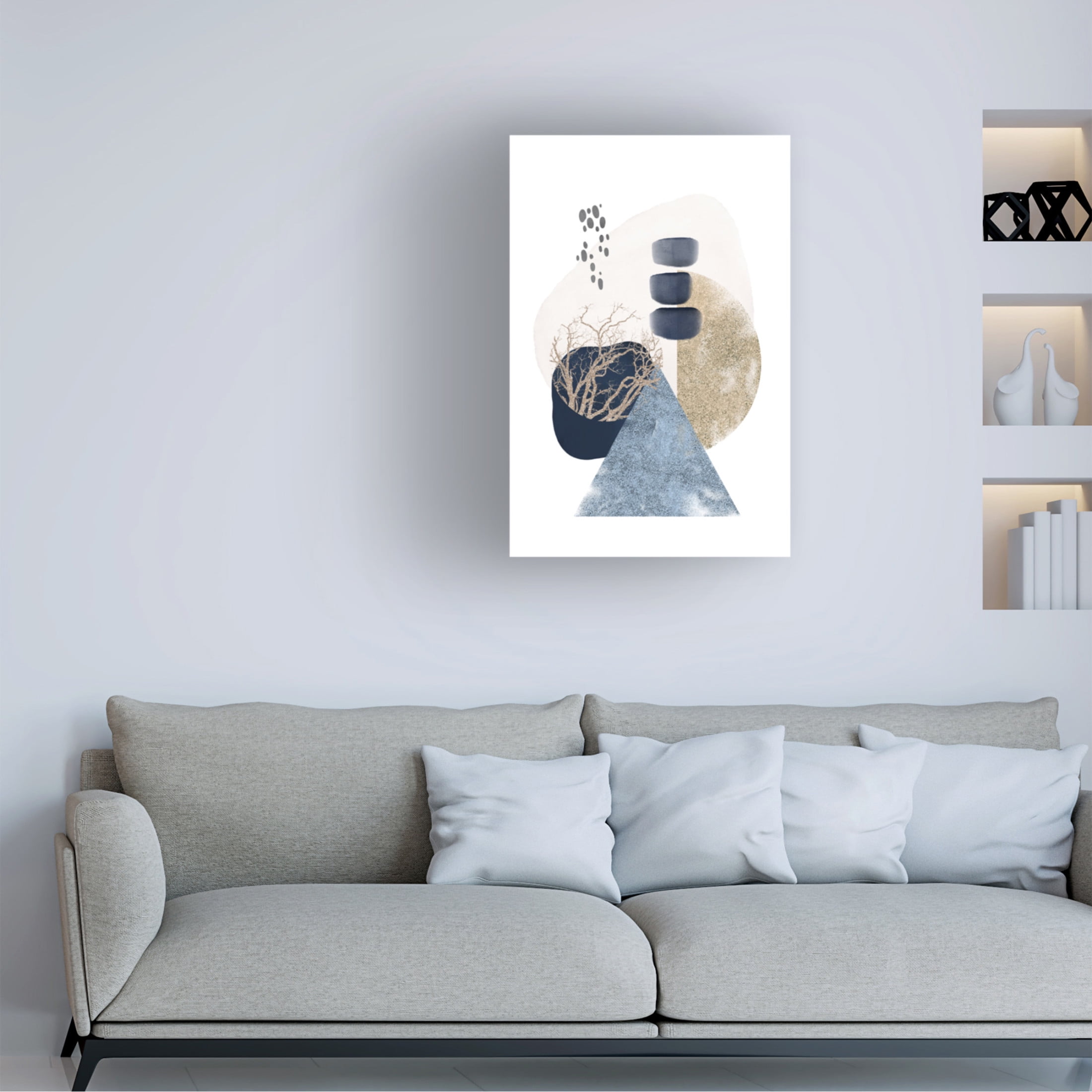 Trademark Fine Art Sally Ann Moss Smooth Shapes 2 Canvas Wall Art