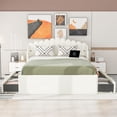 thumbnail image 2 of Miekor Furniture Queen Size Upholstered Platform Bed with 4 Drawers and 2 USB, Beige BS8993, 2 of 6