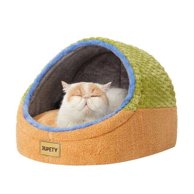 Cueva Cama para Gatos Jiupety Linda para Gatos de Interior con Base Antideslizante