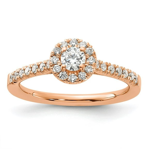 Auriga Fine Jewelry 14K Rose Gold Eternal Promise Lab Grown Diamond Halo Ring for Women Size 7 (Carat: 0.51cttw, Clarity: SI2, Color: GH)