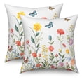 thumbnail image 2 of Spring Summer Floral Throw Pillow Covers 18x18 Set of 2,Colorful Flowers Decorative Pillow Cases for Bedroom Sofa Couch, 2 of 6