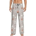 thumbnail image 2 of Goofa Various Rabbits Printed Soft Pajama Pants for Men, Wide Leg Comfy Casual Lounge Yoga Pants-Small, 2 of 9