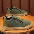 thumbnail image 3 of Zapatos vulcanizados ligeros para hombre, zapatillas gruesas de lujo, de marca de diseñador de moda, Color verde sólido, zapatos de tablero informales, 2024, 3 of 5
